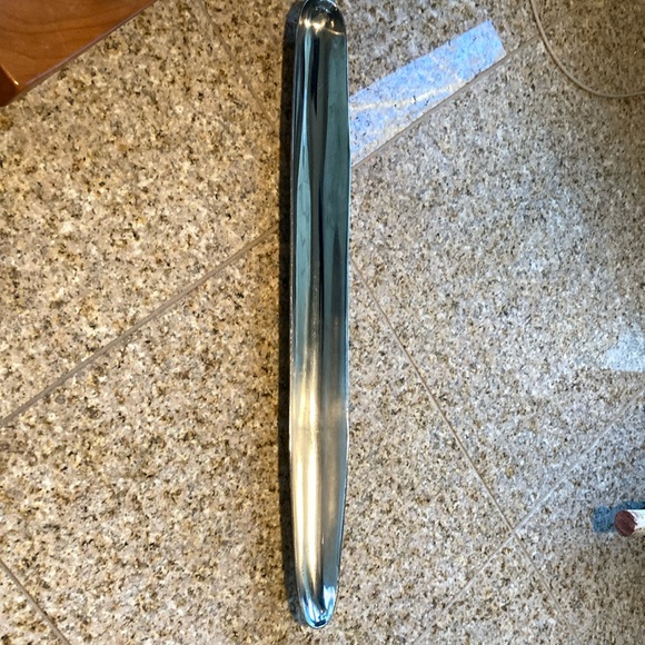 Silver Olive Appetizer Vessel Meant to Hold Round Objects on Charcuterie Platter - Picture 3 of 10